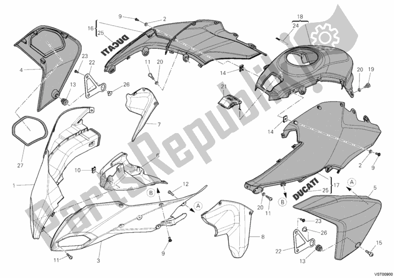 All parts for the 34a - Fairing of the Ducati Multistrada 1200 ABS 2010
